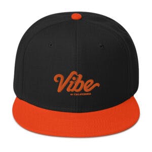 WHITE & ORANGE MESH VIBE HAT W/ CENTER LOGO