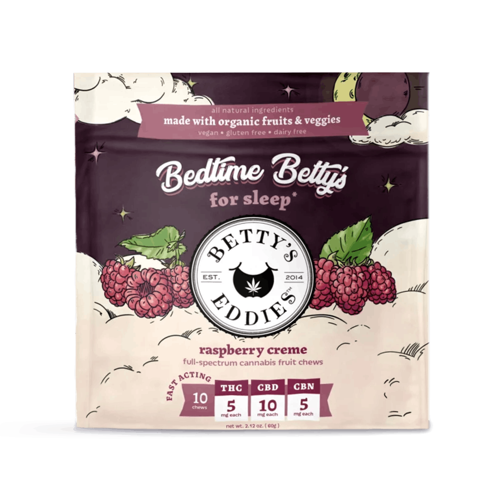 Bedtime Betty's Raspberry Cream Chews 10 pack