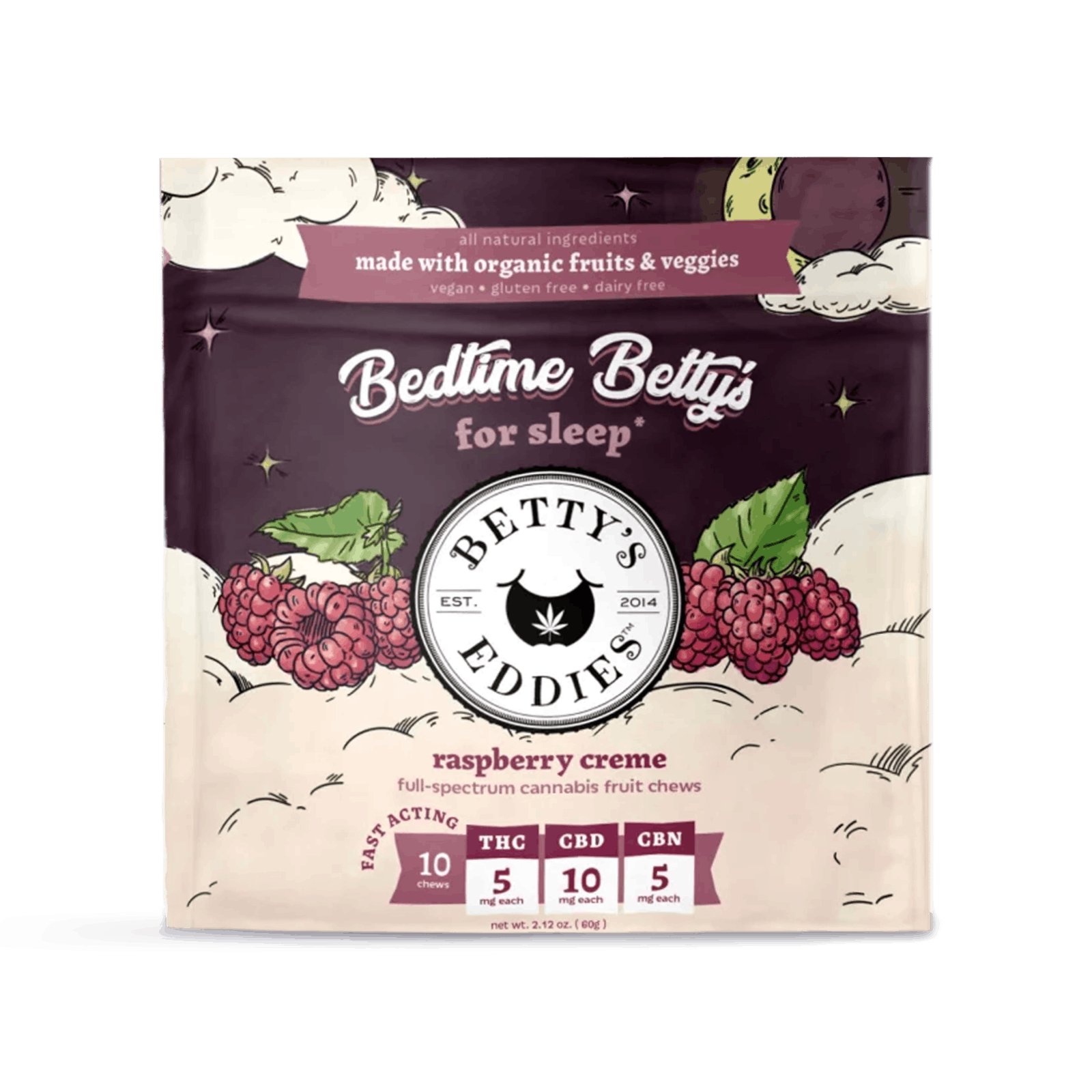 Product: Fruit Chew | Bedtime Betty's Raspberry Creme 1:2:1 [10pk]