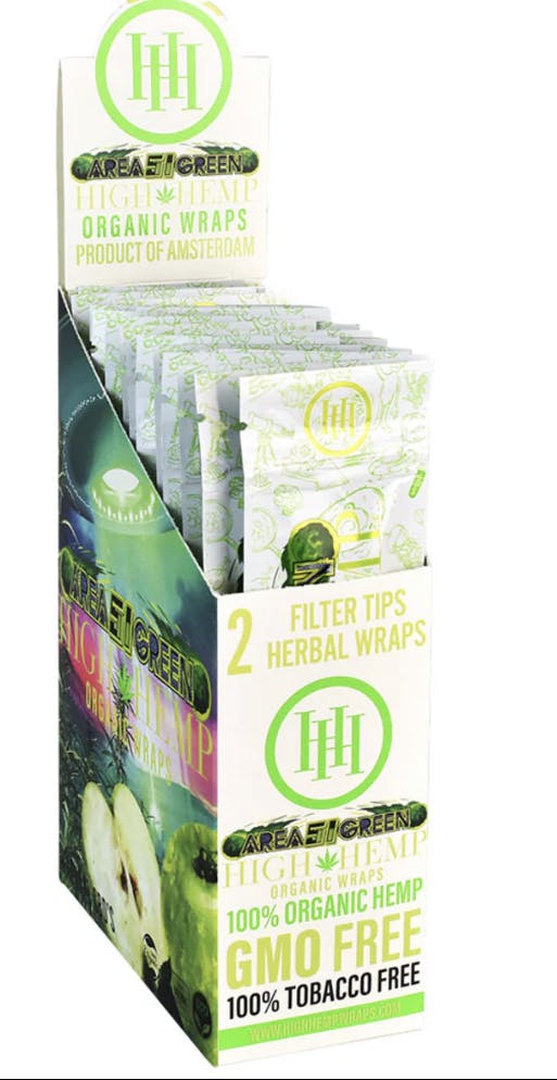 High Hemp Area 51 Green Organic Wraps 2 Pack
