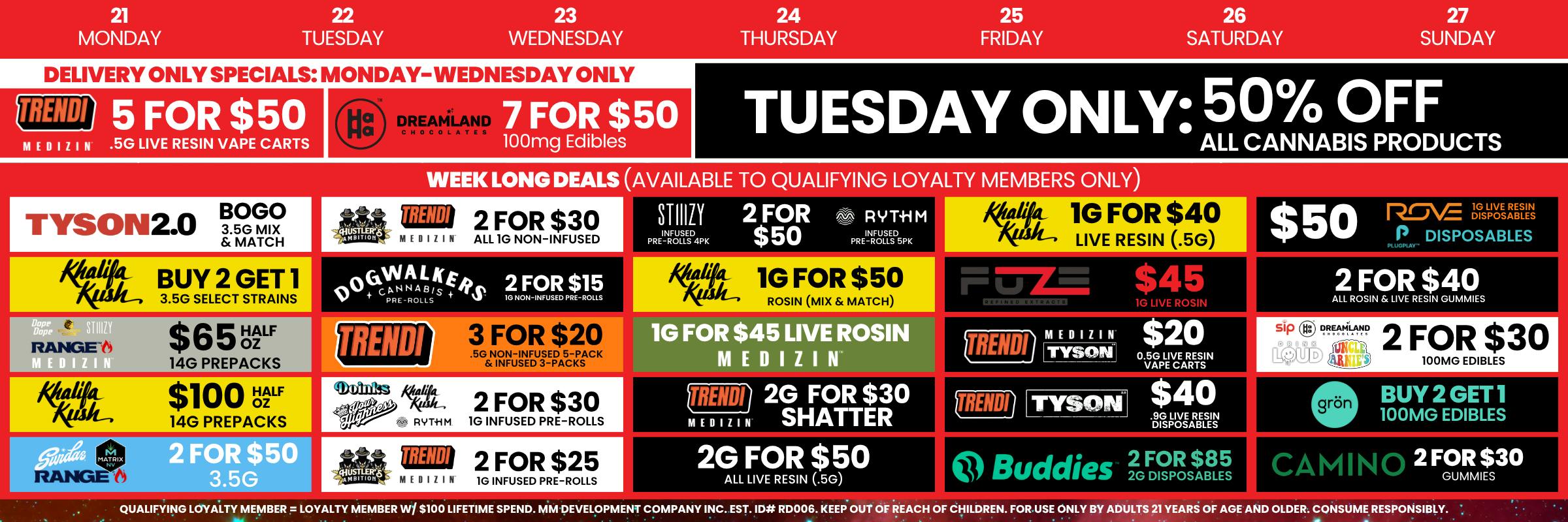 Planet13 Calendar deals 9-21 to 9-27