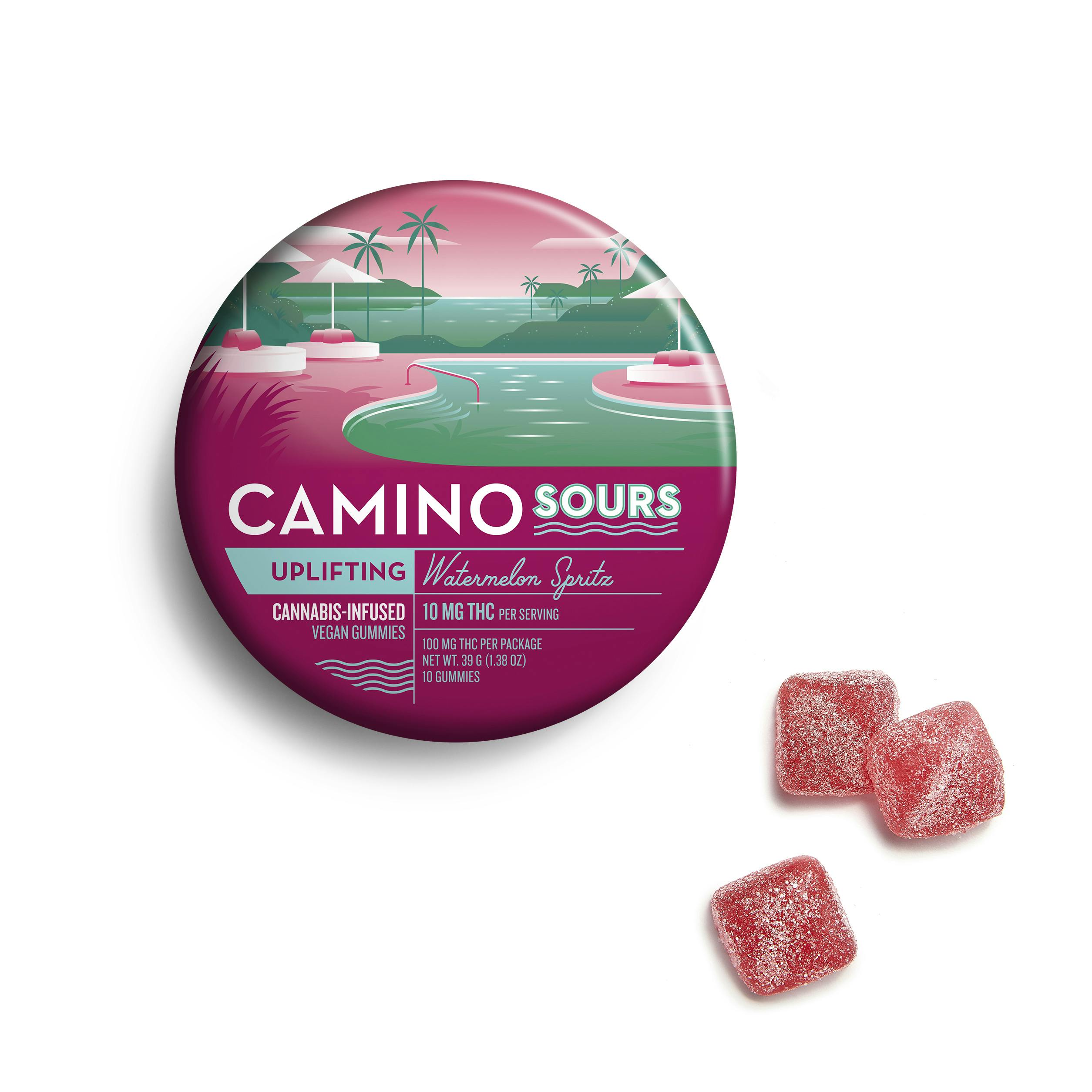 Camino Sours 'Uplifting' Watermelon Spritz Gummies [10pk]