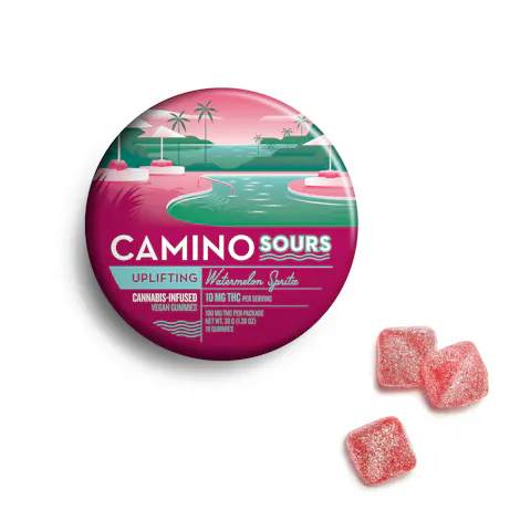 Camino Sours 'Uplifting' Watermelon Spritz Gummies [10pk] by Camino, available at Purple Buds Dispensary in Jackson Heights, Queens