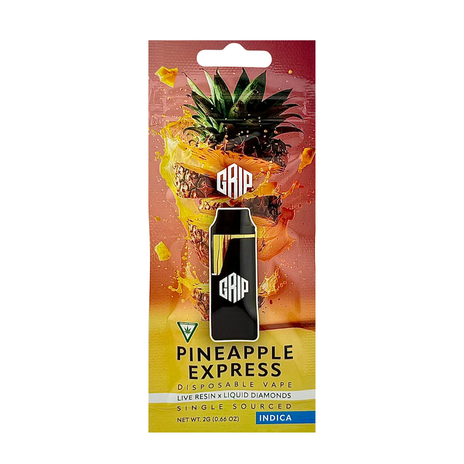 Grip - Disposable Vape - (2g) - Indica -  **PINEAPPLE EXPRESS** (2/$24)