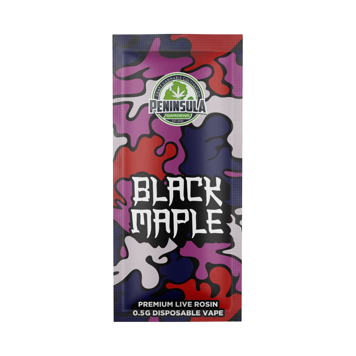 Product: PENINSULA GARDENS | BLACK MAPLE - LIVE ROSIN DISPOSABLE HYBRID