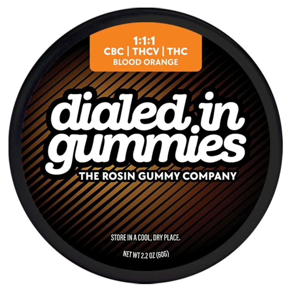 Dialed In Gummies Blood Orange 1:1:1 CBC:THCV:THC Rosin Gummies