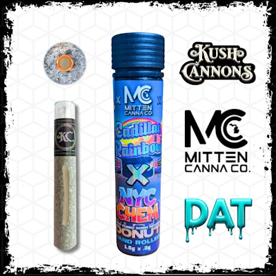 Kush Cannons - 1.8g Rosin Infused Donut - Cadillac Rainbow x NYC Chem