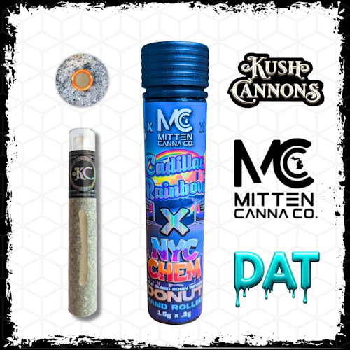Kush Cannons - 1.8g Rosin Infused Donut - Cadillac Rainbow x NYC Chem