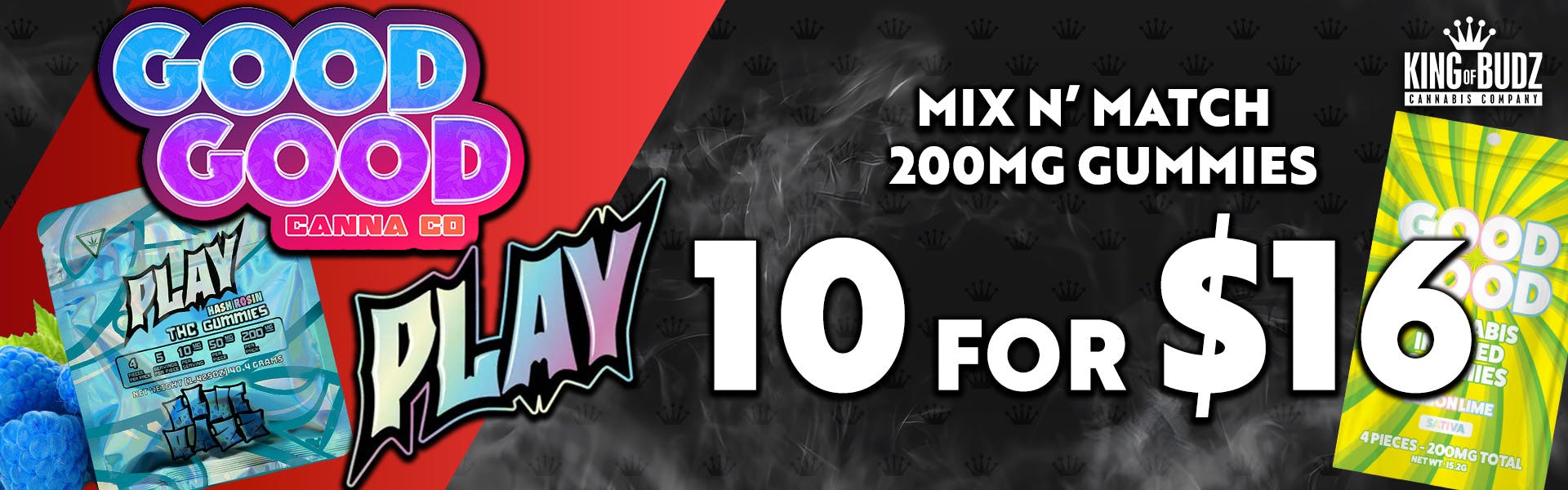 Play AND Good Good 200mg Gummies - Mix AND Match - 10/$16
