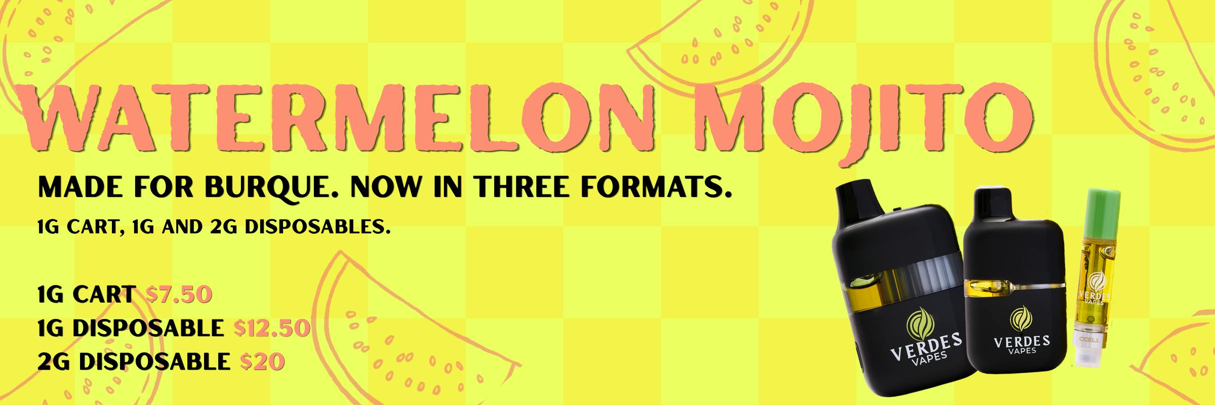 Watermelon Mojito now available in !g cart and 1g disposable 