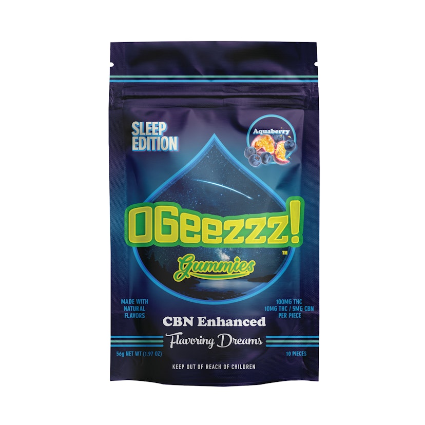 Ogeez Edibles: Aquaberry Gummy 2:1 CBN Ratio 100mg