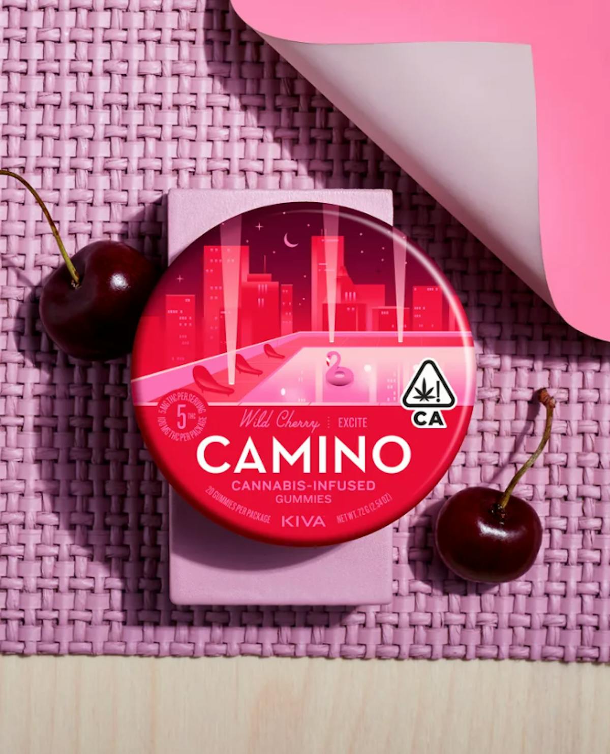 Photo of KIVA Camino Wild Cherry Gummies 100mg 20pk
