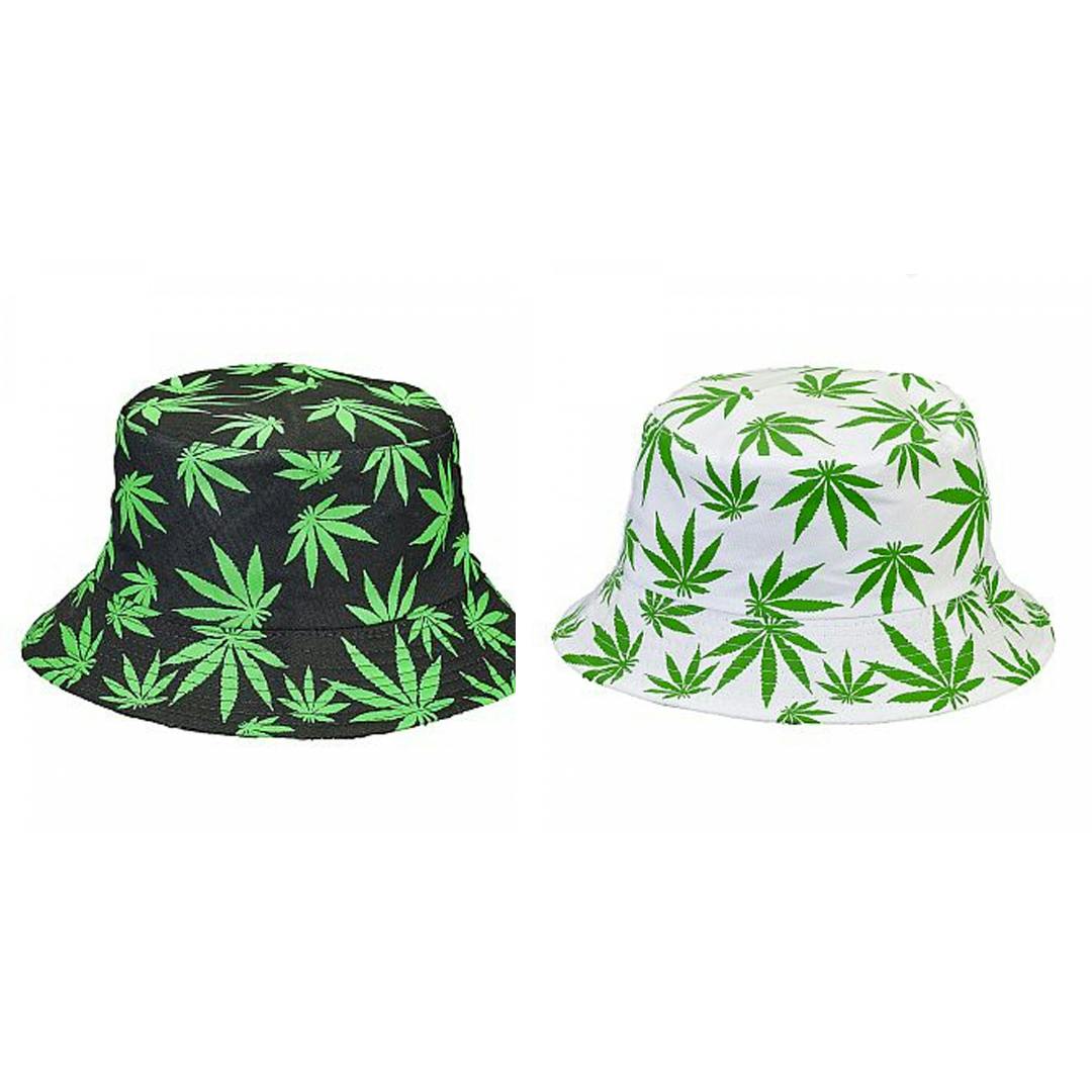 Zhung Ree Purple Cannabis Weed Leaves Bucket Hat for Men, Women