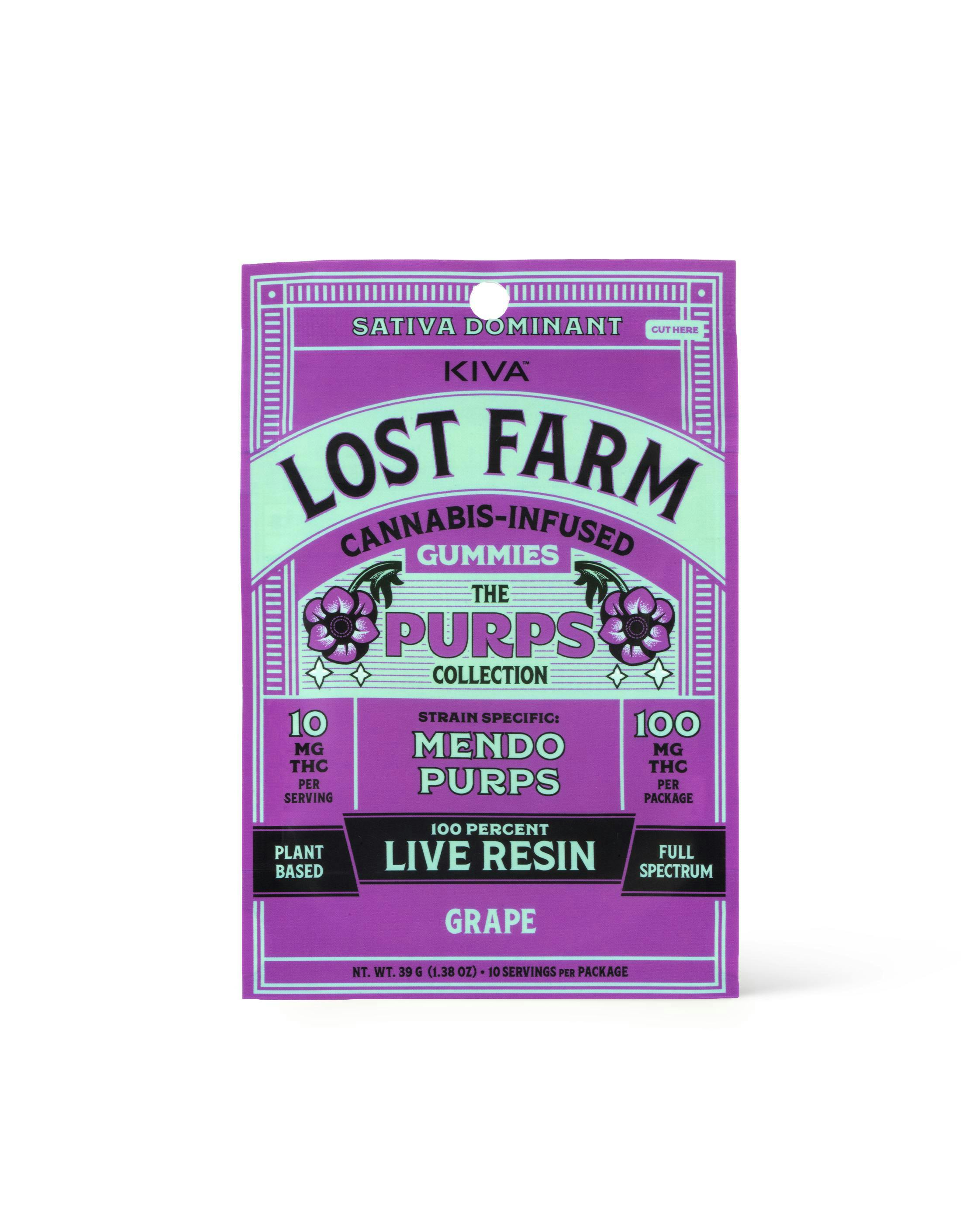 Lost Farm Edible Gummies Live Resin Grape x Mendo Purp