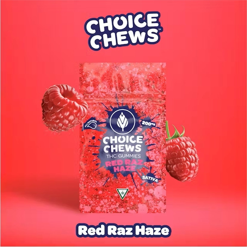 Choice Chews 200mg Gummies Red Raz Haze