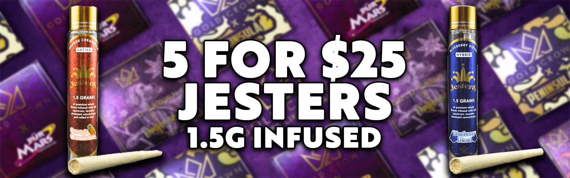 Jesters 1.5g Infused Preroll - 5 for $25