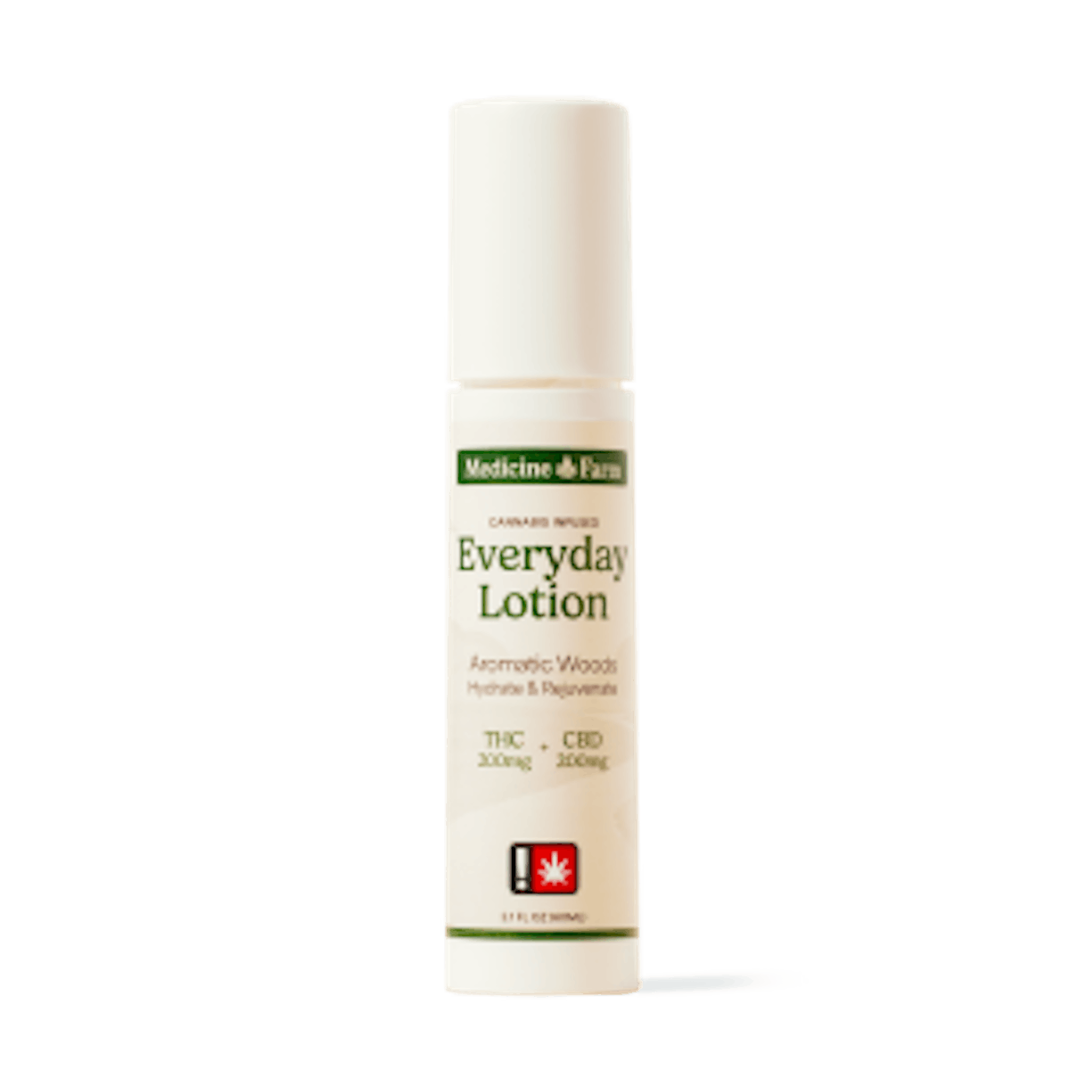 Photo of Medicine Farm Botanicals 2.1 fl oz 1:1 THC:CBD AROMATIC WOODS – HYDRATE & REJUVENATE Cannabis Infused Everyday Lotion