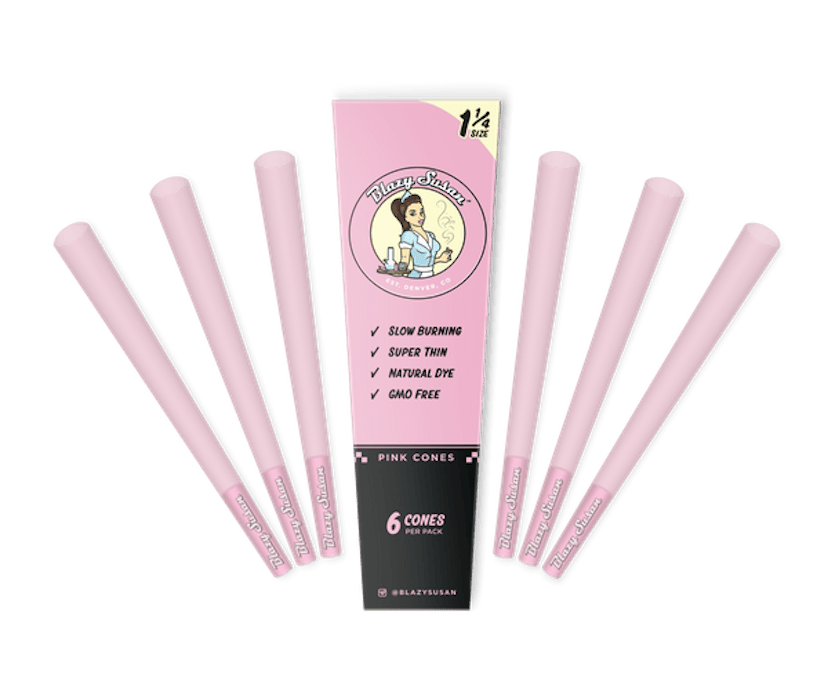 Blazy Susan Ultra Thin Cones 1 1/4 6pk (Pink)