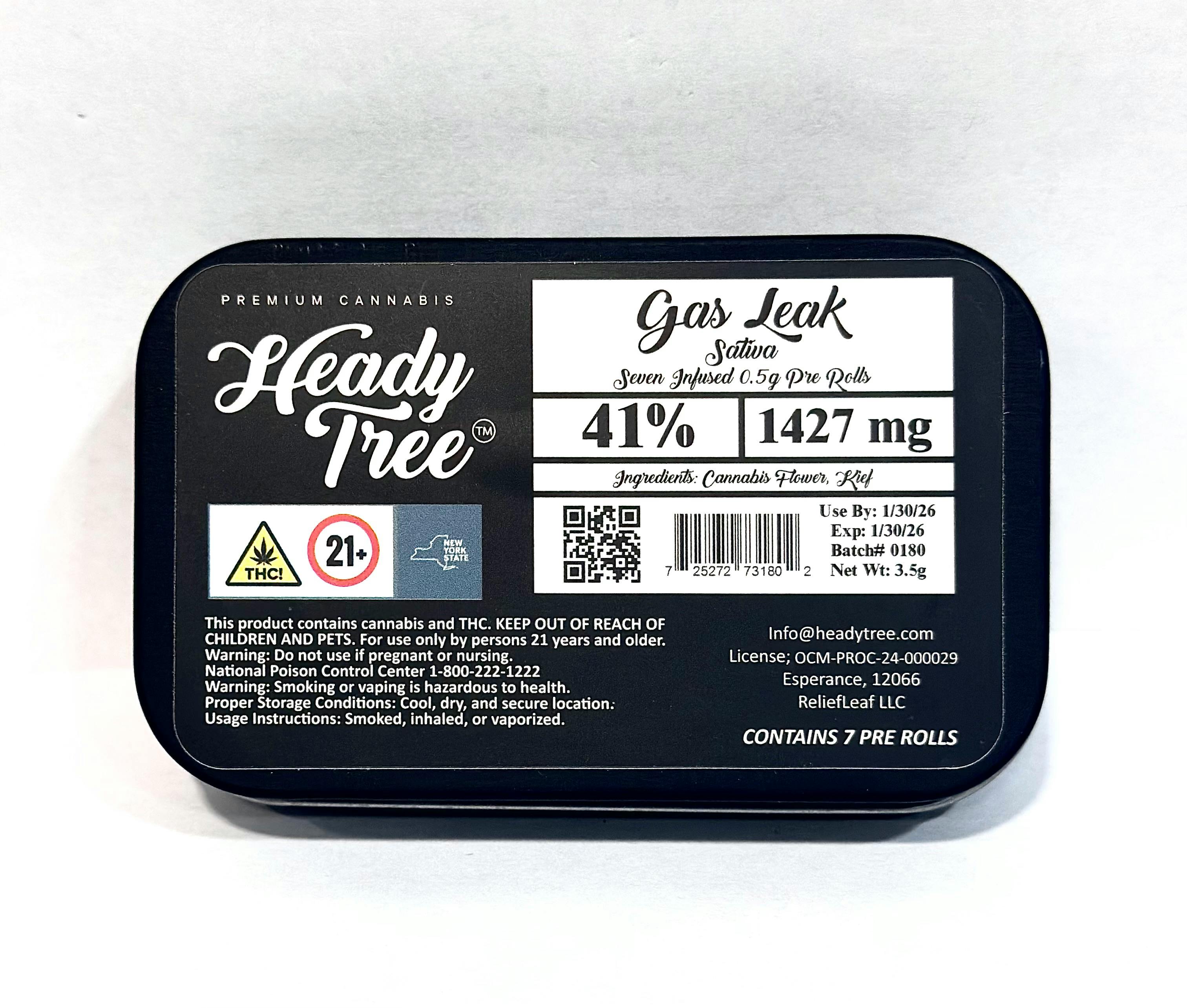 Heady Tree Gas Leak 7pk 3.5g Shorty's Kief Infused Pre-Rolls