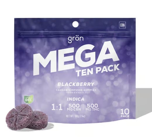 15000→10000ナイトリー　プレサブルマスク Blackberry MEGA | 1:1 CBN:THC | 10 x 50mg - Story Cannabis