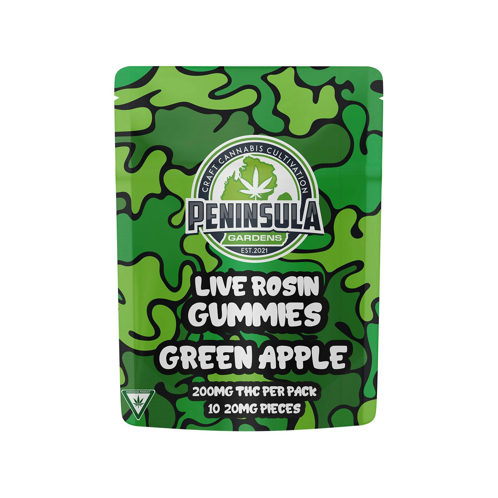 Peninsula - 200mg Live Rosin Gummies - Green Apple