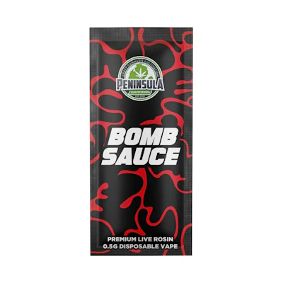 Peninsula - .5g Live Rosin Disposable - Bomb Sauce - DISPOSABLES by Peninsula Gardens at King of Budz