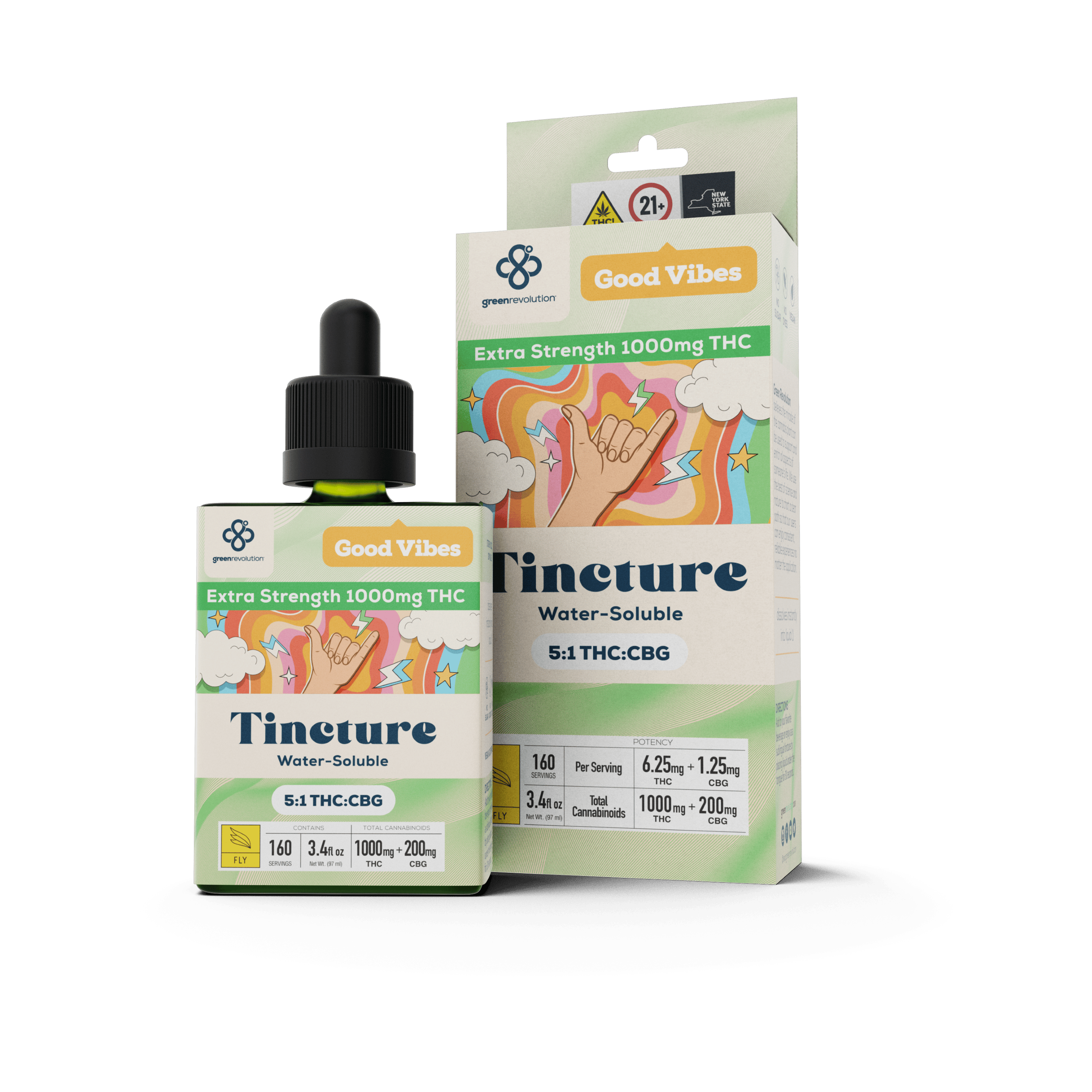 Green Revolution Good Vibes 5:1 THC:CBG 1000mg Tincture