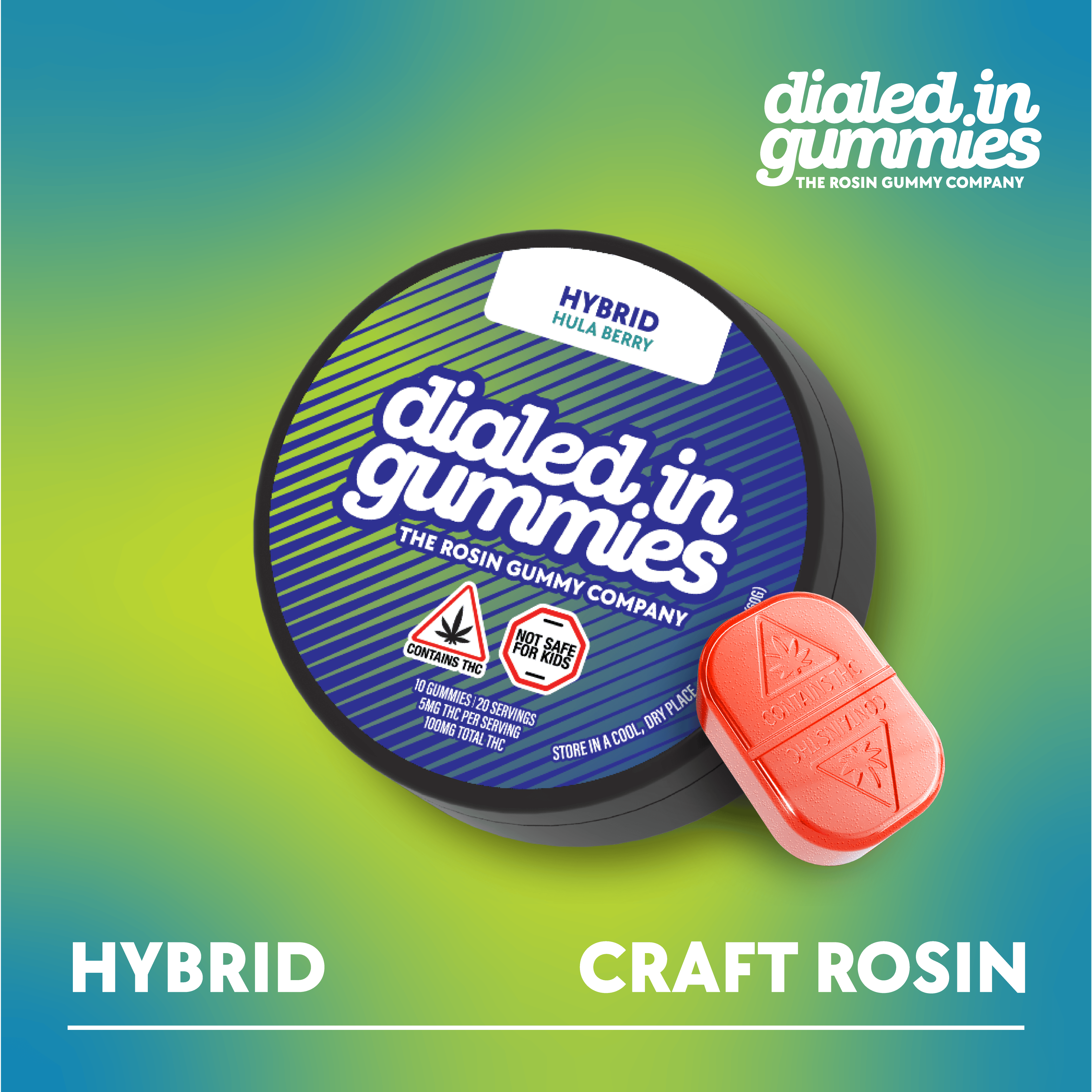 Product 100mg - Hula Berry - Rosin Gummies (10pk)