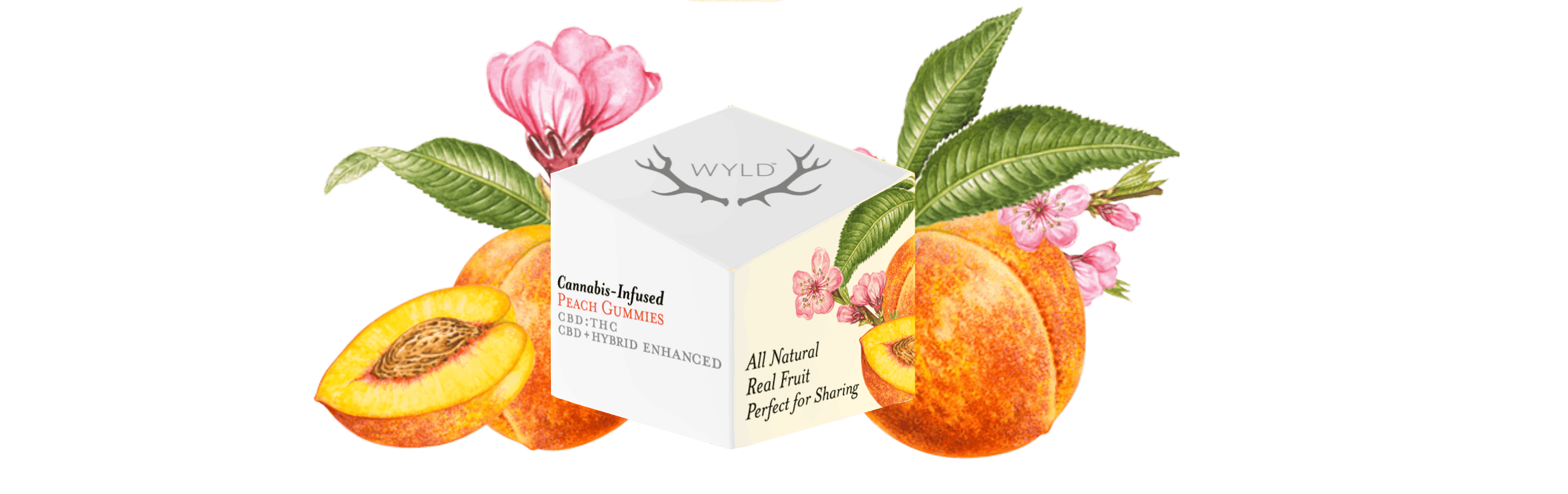 Photo of Wyld 100mg 2:1 CBD:THC PEACH Hybrid Gummies 10pk