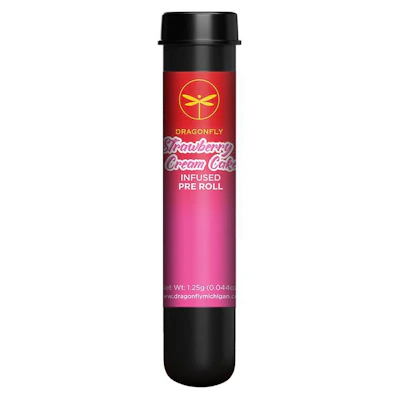 Dragonfly - 1.25g Infused Preroll - Strawberry Cream Cake - PRE_ROLLS by Dragonfly at King of Budz