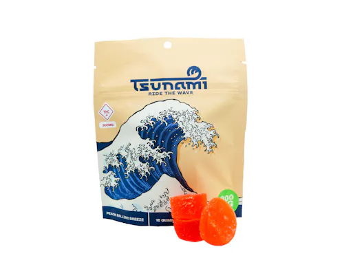 Tsunami | Peach Bellini Breeze Gummies | 300mg (10pk)-active