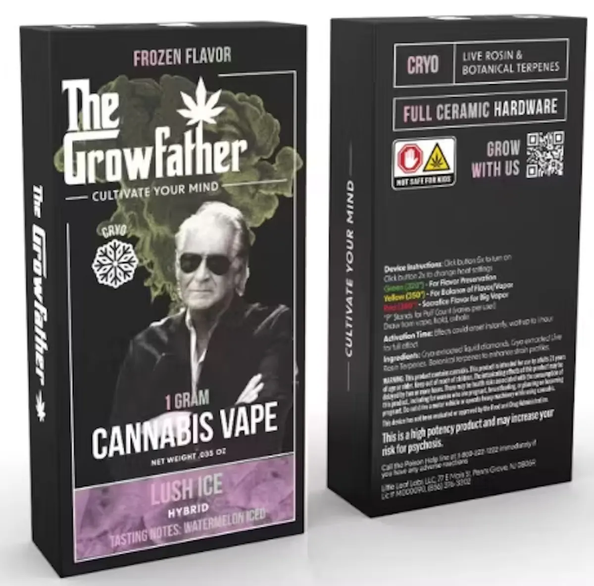 Grow Father | Strawberry Shortcake x White Widow  Cryo Liquid Diamond   Disposable 1g Vaporizers | GrowFather |