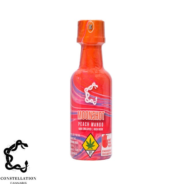 Experience the future of cannabis consumption with Moonshot, the groundbreaking single source hash rosin nano emulsified beverage. Crafted with precision and care, we handle every step of the process from cultivation to extraction, processing, and bottling to deliver an unparalleled customer experience. Our revolutionary nano emulsion technology breaks down cannabinoid molecules to 100 nanometers or less, enabling rapid absorption into your bloodstream within minutes. Prepare for a high that will redefine your expectations. Unlock a new level of enjoyment with Moonsho