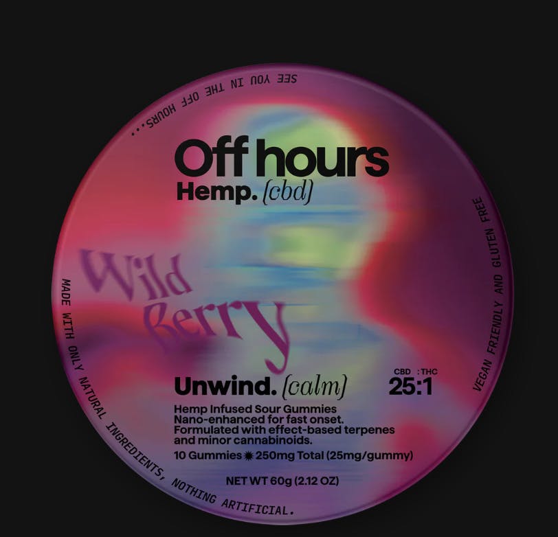 Edibles | Off Hours | Unwind | Hemp | 250 mg CBD | 10mg THC