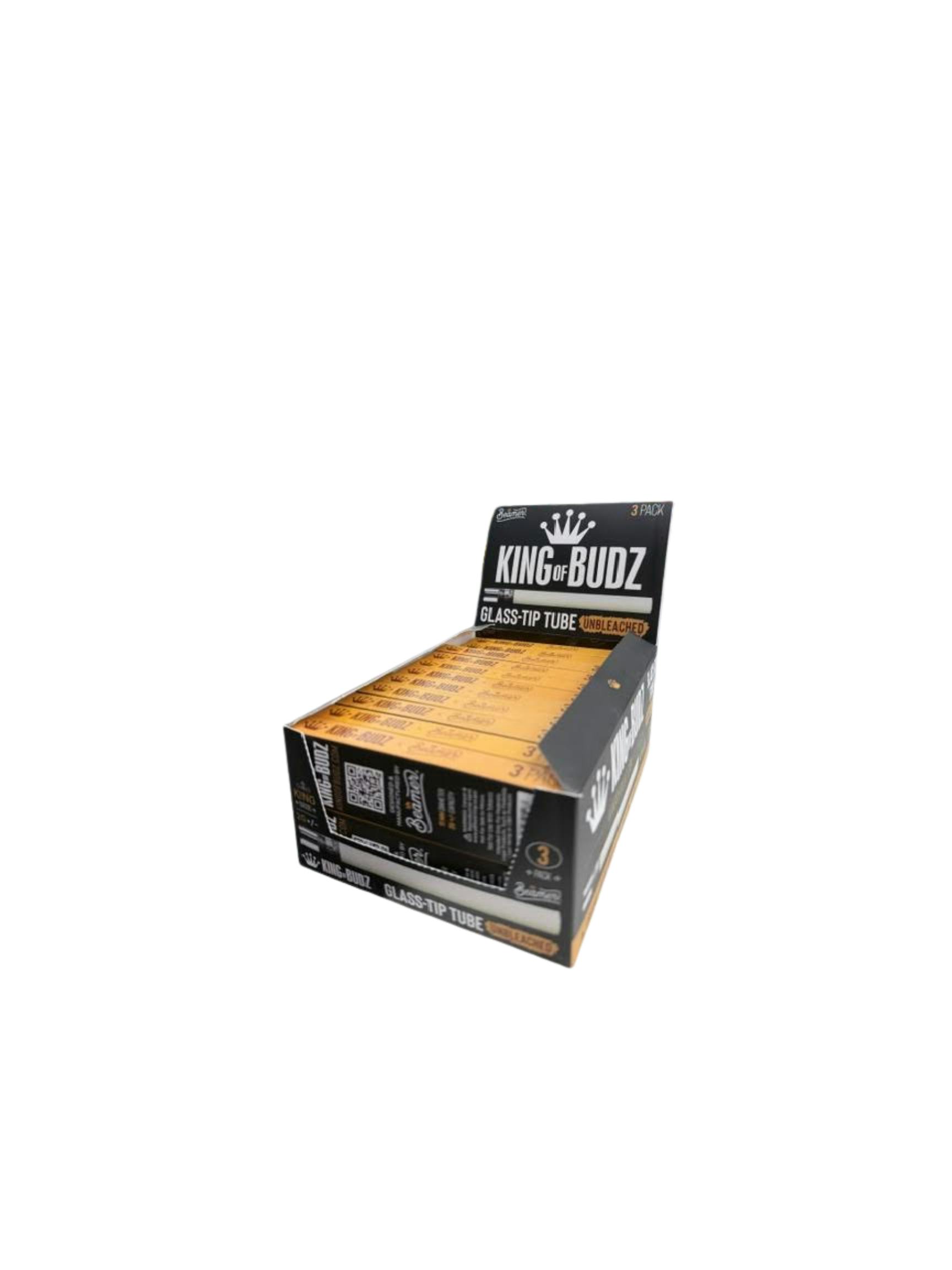 King Of Budz - 3pk Cones - King Size Unbleached 8mm Glass Tip