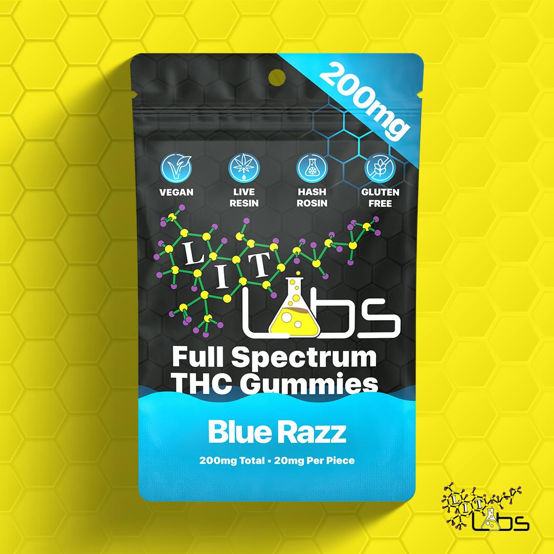 Lit Labs - 200mg Rosin + Resin Gummies - Blue Razz
