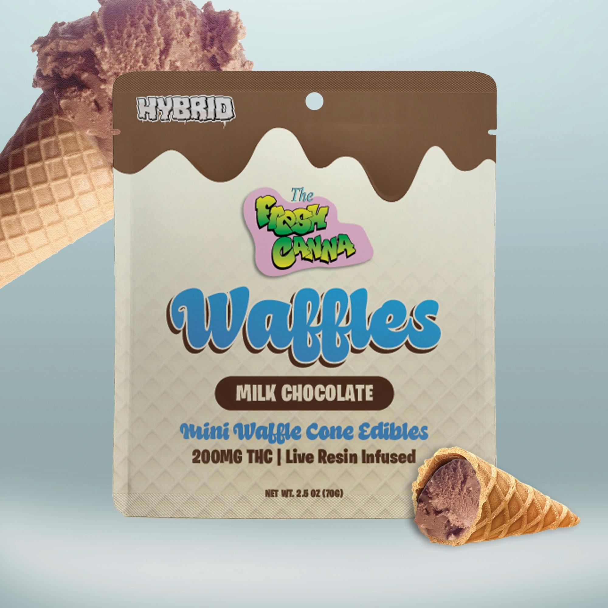 Fresh Canna - 200mg Live Resin Infused Sugar Cones - Milk Chocolate