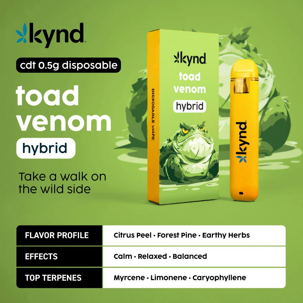 venom disposable vape Kynd Toad (H) 0.5g Flavours:Cherry Pomegranate RAM TRX Final Edition Fog Light FOG OFF Vape 50000