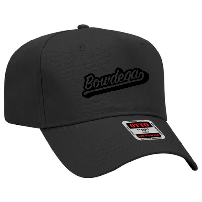 Bowdega Baseball Hat - Black with Black Embroidery
