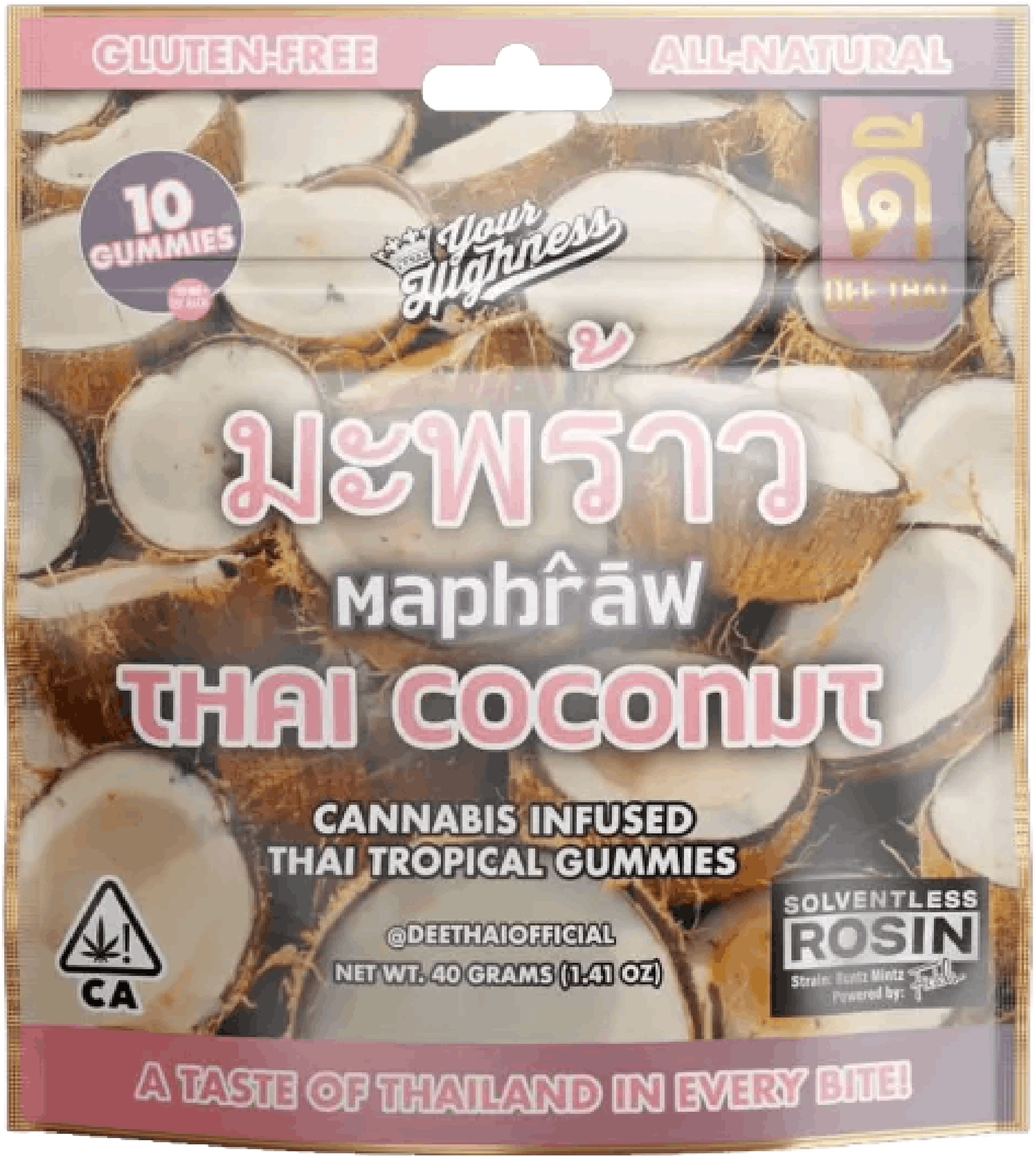 DEE-GUMMY-SOLVENTLESS-THAI COCONUT X YOUR HIGHNESS-100MG