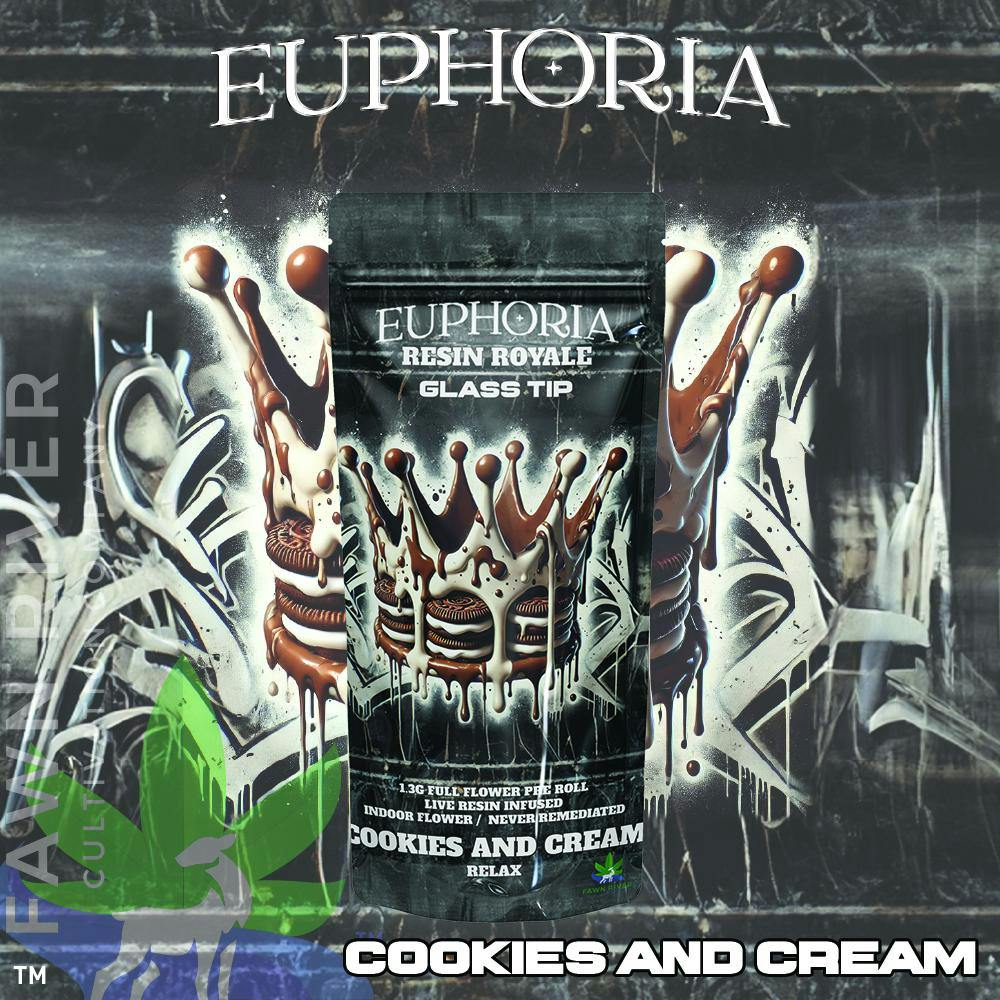 Euphoria - 1.3g Live Resin Infused Preroll - Cookies and Cream