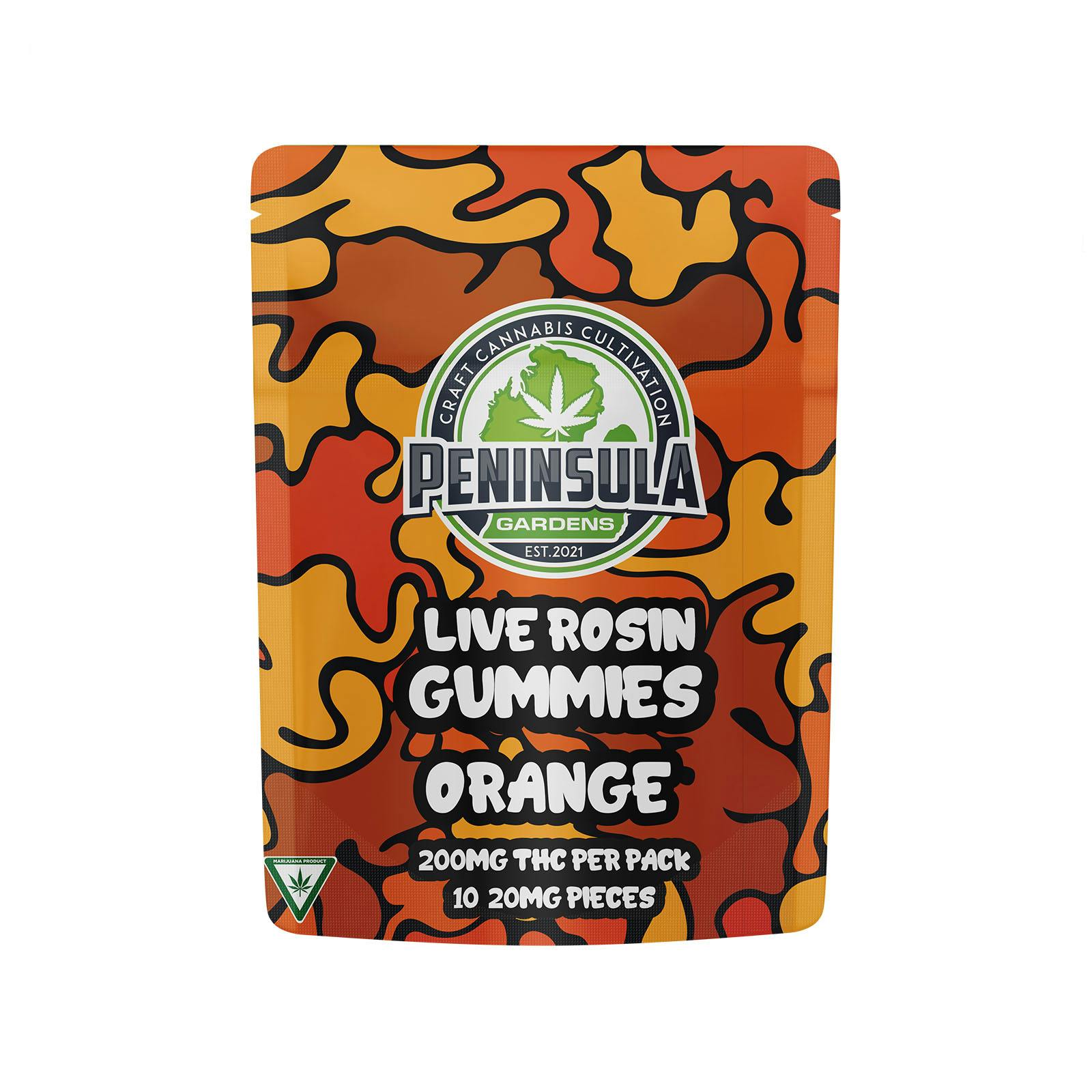 Peninsula - 200mg Live Rosin Gummies - Orange