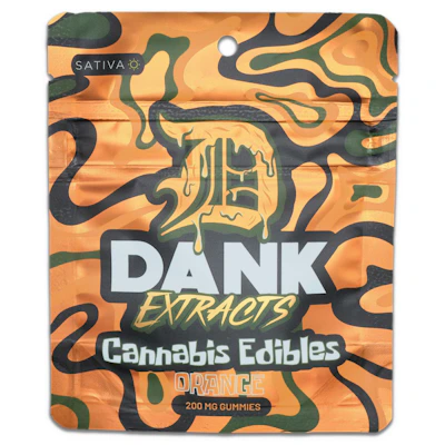 Dank - 200mg Gummies (4x50mg) - Orange - EDIBLES by Dank Extracts at King of Budz