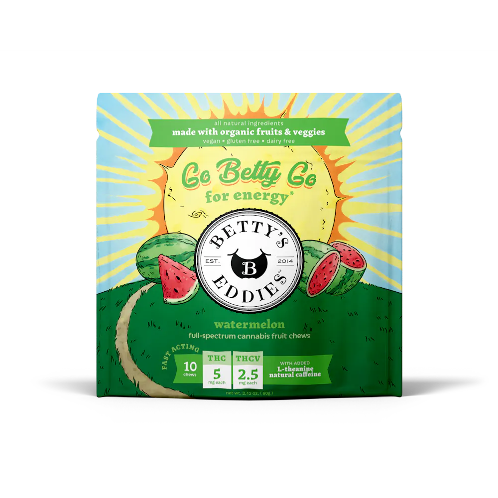 Product Betty's Go Betty Go Watermelon Chews | Edibles | 50mg THC : 25mg THCV