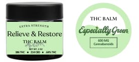 Especially Green Relieve and Restore Balm | THC/CBD 600mg Jar | Extra Strength w/ Menthol