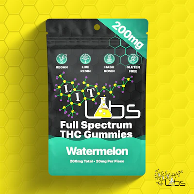 Lit Labs - 200mg Rosin + Resin Gummies - Watermelon - EDIBLES by Lit Labs at King of Budz