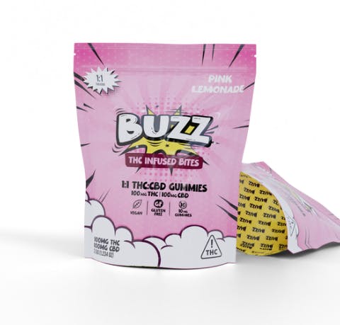 BUZZ Buzz | Pink Lemonade 1:1 THC:CBD Gummies 100mg - Same