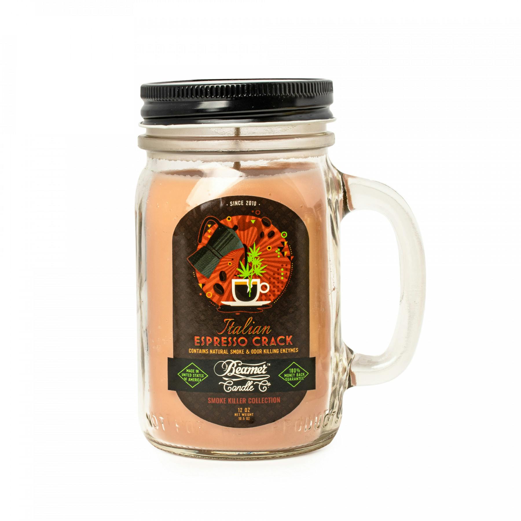 12oz Glass Mason Jar Candle - Italian Espresso Crack