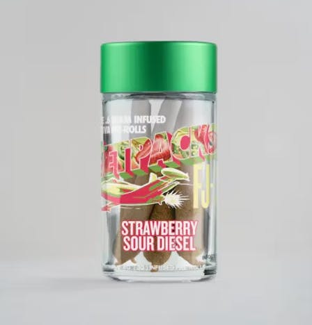 Jetpacks Strawberry Sour Diesel Infused Pre Rolls 5 Pack