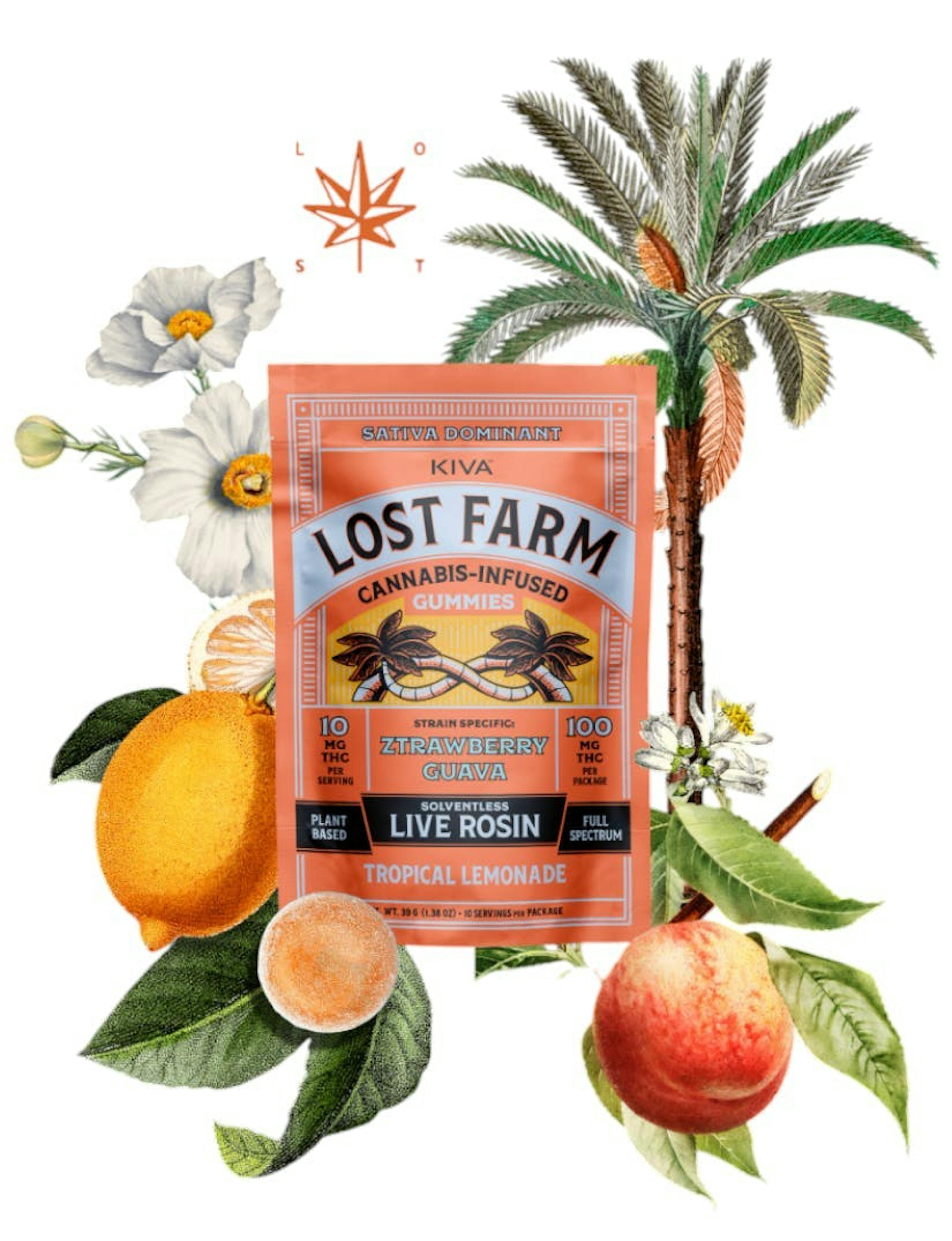 Lost Farms | Tropical Lemonade x Ztrawberry Guava | Live Rosin Gummies | 100mg